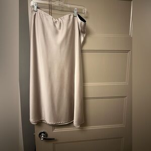 Silver midi slip skirt